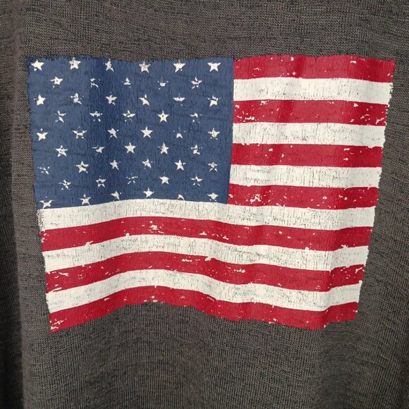 Cloud Chaser Womens Size Small Tank Top American Flag Gray Flowy Sleeveless - Picture 9 of 10